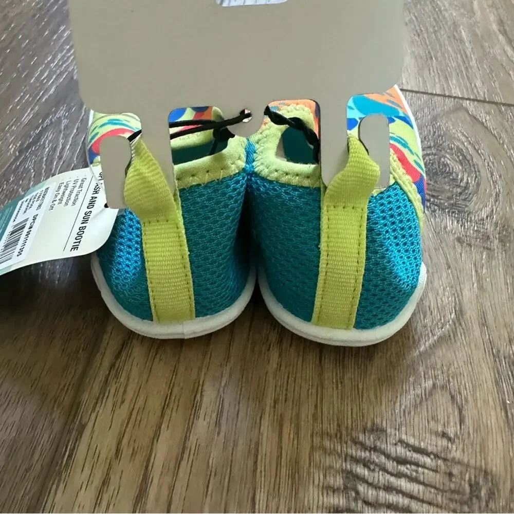 NEW!! Speedo Kids Water Shoes, Orange and Blue, Dinosaur, Size 7/8